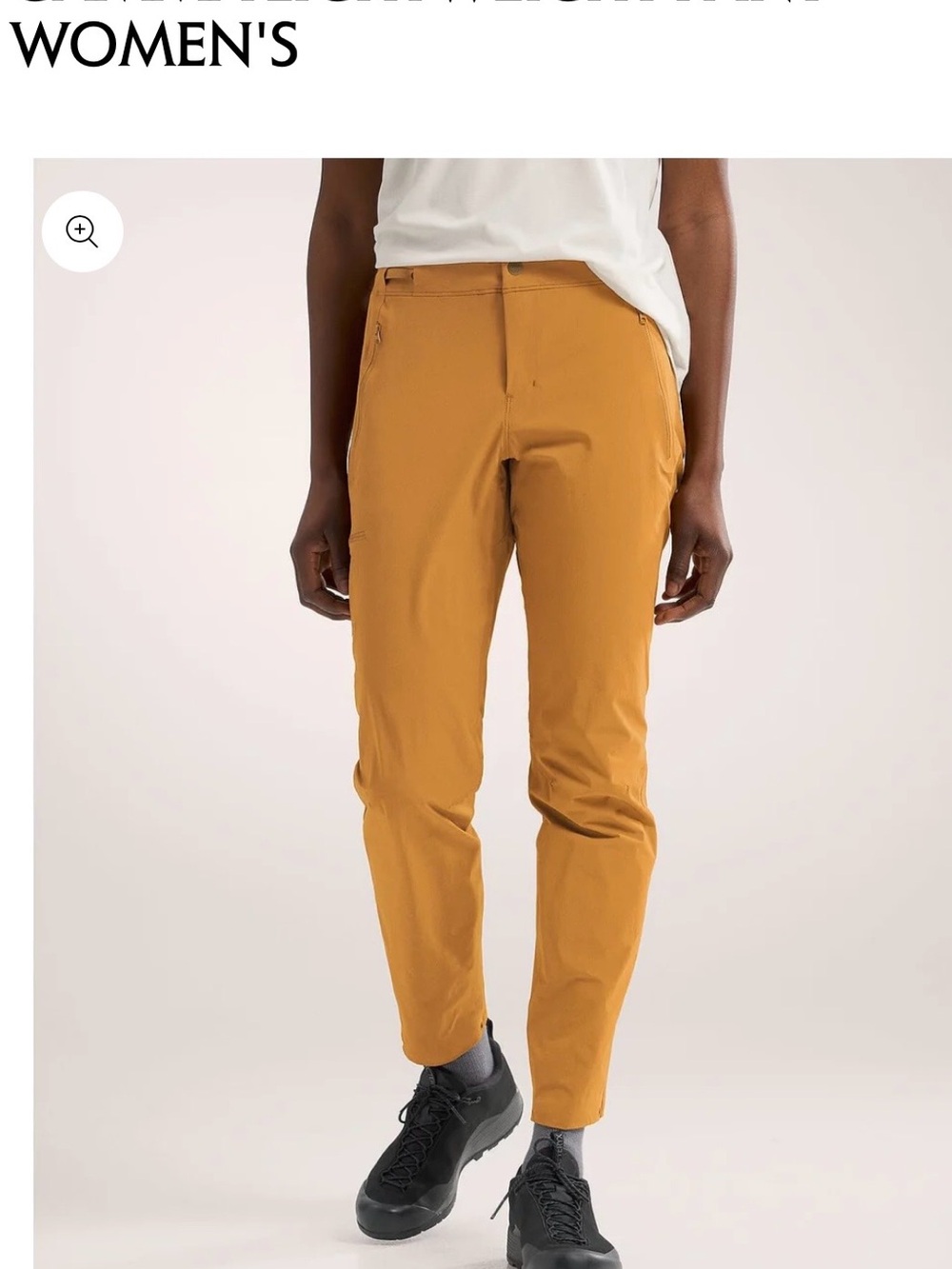 Arc'teryx Gamma lightweight pant in Yukon yellow